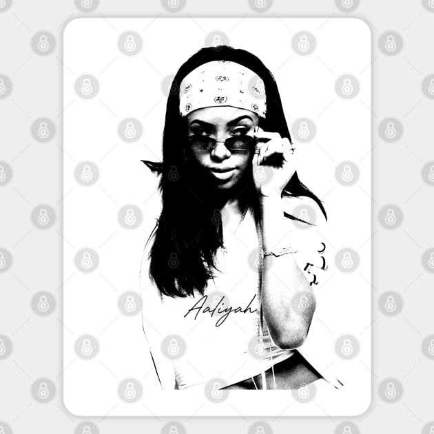 Aaliyah /// Vintage Portrait Magnet by HectorVSAchille